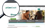 CareCredit financing logo on a webpage