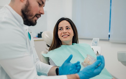 Woman smiling at the dentist