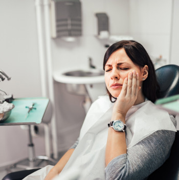 Woman with a toothache