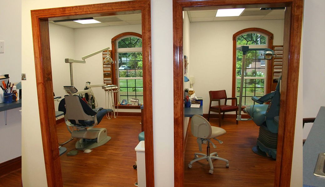 Hallway to dental exam rooms