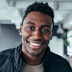 Man with healthy teeth and gums