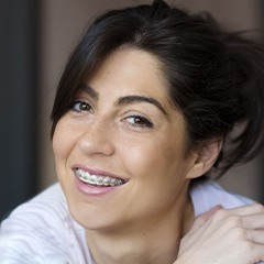 Young woman with braces