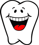 Animated tooth with smiling face
