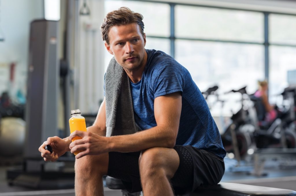 Man drinking sports drink