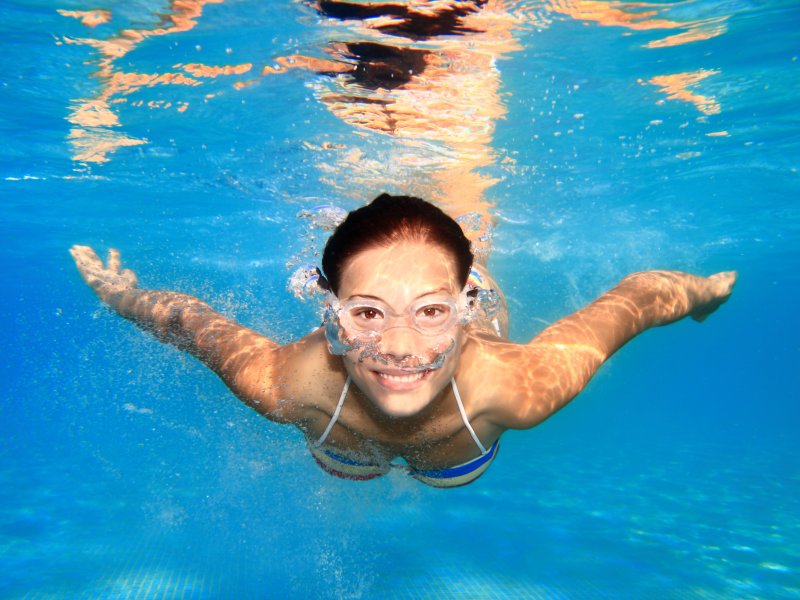 Woman swimming