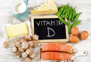 Different foods high in Vitamin D.