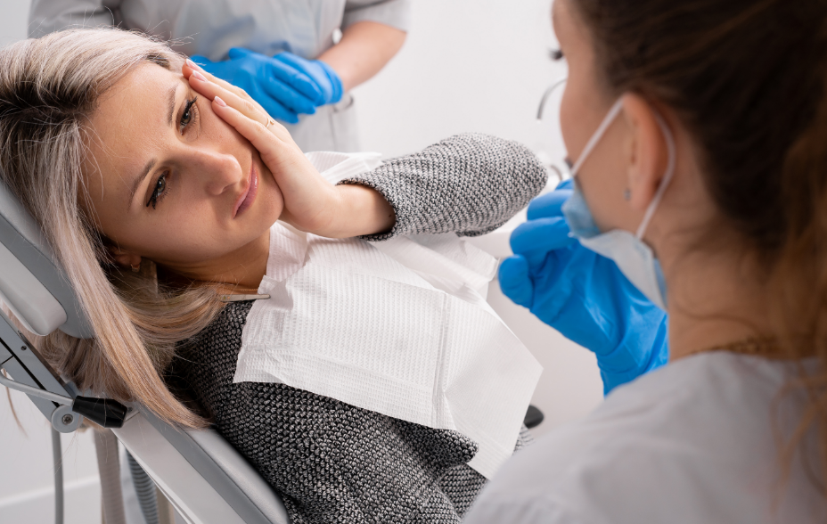 Woman in dental chair
